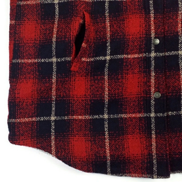 Levi's Red Blue Plaid Full Zip Long Sleeve Wool Blend Shacket Womens Plus 4X NWT - Picture 6 of 16
